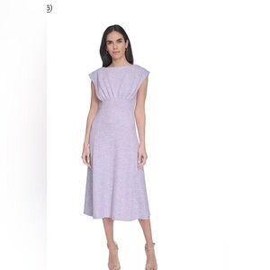 Calvin Klein Soft Lilac Pleated Midi Dress